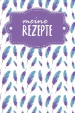 Meine Rezepte: Kochbuch zum Ausfüllen - Motiv: Federn