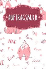 Auftragsbuch: Erfassung von Kundenaufträgen, praktisch zum Ausfüllen - Motiv: Liebende Tiere