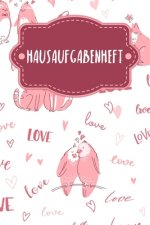 Hausaufgabenheft: Heft für Kinder + Schüler + Studenten - Motiv: Liebende Tiere