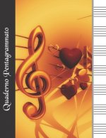 Quaderno Pentagrammato: Quaderno Di Musica Grande Contiene Sommario Per i Nomi Della Tua Musica Formmato A4