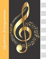 Quaderno Pentagrammato: Quaderno Di Musica Grande Contiene Sommario Per i Nomi Della Tua Musica Formmato A4
