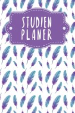 Studienplaner: Semesterplaner für Studenten und Schüler mit Stundenplan für 4 Semester - Motiv: Federn
