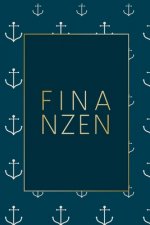 Finanzen: Haushaltsbuch zum Ausfüllen mit praktischer monatlicher Bilanz - Motiv: Anker mit Goldrahmen