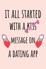 It all started with a Kiss Message on a Dating App: Funny Valentines day gift for her, Cute Valentine's Day gift Ideas For Girlfriend, Wife, Greeting