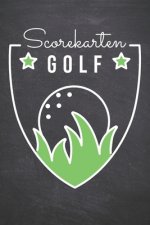 Scorekarten Golf: Golfspieler Equipment und Golfer Zubehör um die Schlagzahl zu erfassen - Scorebook, Scorecards für den Golfplatz