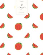 Vokabelheft: Fruchtige Wassermelone. 3 Spalten für Vokabeln. 120 Seiten mit schönem Design. Dreispaltiges Buch mit Soft Cover 8.5x1