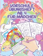 Vorschule Übungsheft Ab 5 Mädchen: Zahlen Schreiben Lernen - 1 Bis 10, Einhörner Und Prinzessinen, Feinmotorik Lernbuch, Geschenk Für Mädchen - Vorber