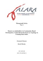 ALARA Monograph 3 Donors as stakeholders in Community-Based Participatory Action Research