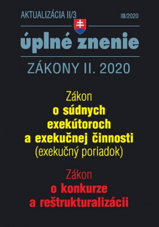 Aktualizácia II/3 úplné znenie Zákony II. 2020