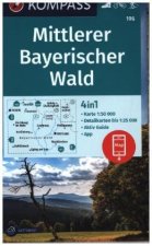 KOMPASS Wanderkarte 196 Mittlerer Bayerischer Wald 1:50.000