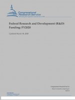 Federal Research and Development (R&D) Funding: FY2020 (Updated March 18, 2020)