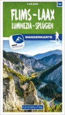 Flims - Laax Lumnezia - Splügen 34 Wanderkarte 1:40 000 matt laminiert