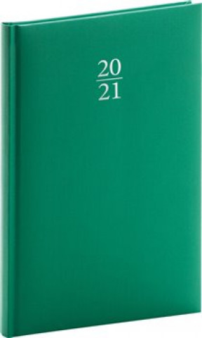 Týdenní diář Capys 2021, zelený, 15 × 21 cm