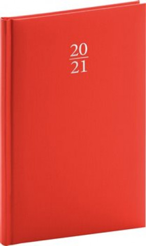 Týdenní diář Capys 2021, červený, 15 × 21 cm