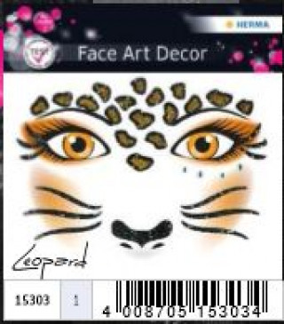 Naklejki do zdobienia twarzy leopard 15303