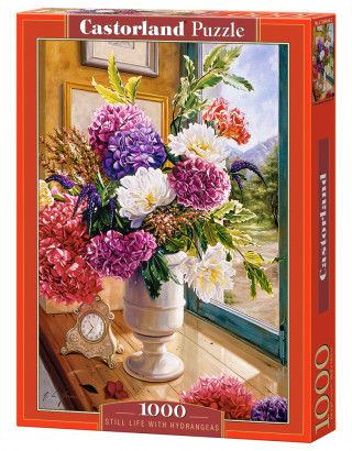 Puzzle 1000 Martwa natura z hortensjami C-104444-2