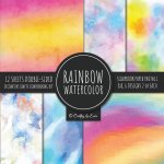 Rainbow Watercolor Scrapbook Paper Pad Vol.1 Decorative Crafts Scrapbooking Kit Collection for Card Making, Origami, Stationary, Decoupage, DIY Handma