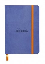 Rhodiarama Notizbuch Softcover A6 72 Blatt liniert saphirblau 90g, mit Gummizugverschluss