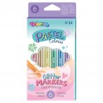 Pastel popisovače se třpytkami kulaté 6 barev