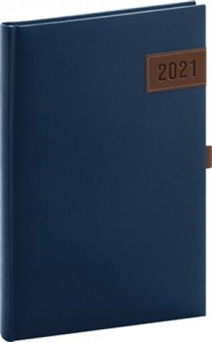 Týdenní diář Tarbes 2021, modrý, 15 × 21 cm