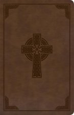 CSB Large Print Personal Size Reference Bible, Brown Celtic Cross Leathertouch