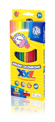 Kredki ołówkowe heksagonalne Astra 12 kolorów grafit 4mm
