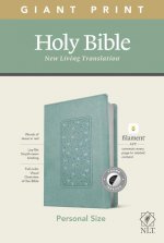 NLT Personal Size Giant Print Bible, Filament Enabled Edition (Red Letter, Leatherlike, Floral Frame Teal, Indexed)