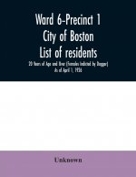 Ward 6-Precinct 1; City of Boston; List of residents; 20 Years of Age and Over (Females Indicted by Dagger) As of April 1, 1926