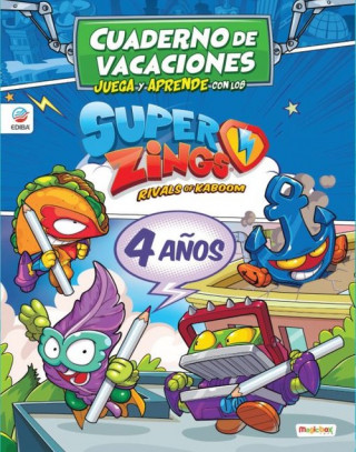 Cuaderno de Vacaciones juega y aprende con los Superzings para 4 años