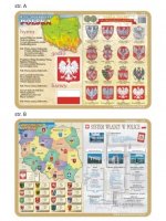 Podkładka edukacyjna 014 Historia. Polskie Godło, Barwy, Hymn, Administr. Mapa Polski, System Władzy