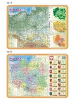 Podkładka edukacyjna 062 Polska - Mapa Fizyczna i Administracyjno-Drogowa