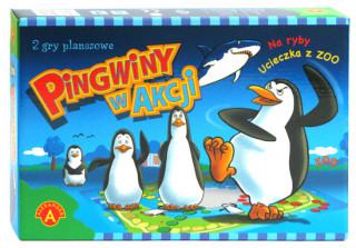 Pingwiny w akcji. Gry planszowe. Karton