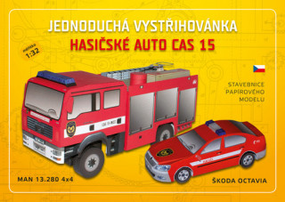 Jednoduchá vystřihovánka hasičské auto