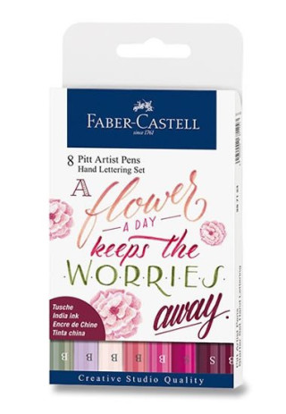 Faber - Castell Popisovaďż˝ Pitt Artist Pen Lettering 8 ks
