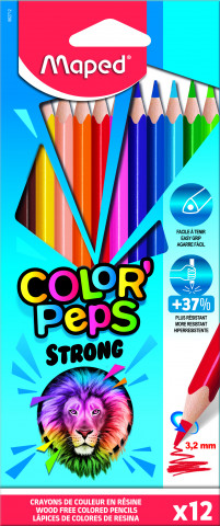 Maped - Bezdďż˝evďż˝ pastelky Color'Peps Strong 12 ks