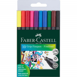 Faber - Castell Popisovač Fineliner GRIP 0,4 mm - sada 10 ks