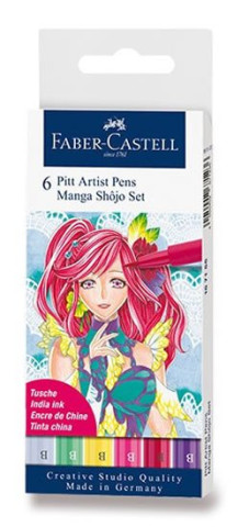 Faber - Castell Popisovaďż˝ Pitt Artist Pen Manga Shojo 2 6 ks