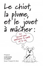 Le chiot, la plume, et le jouet a macher