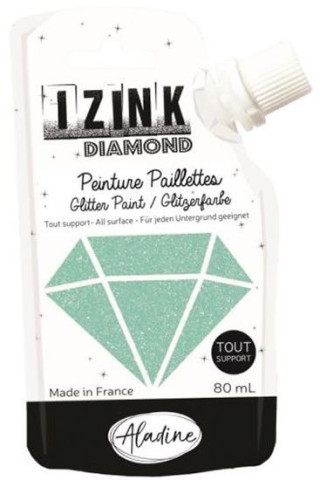 Diamantová barva IZINK Diamond - pastelová zelená, 80 ml
