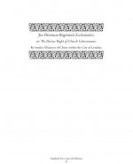 Jus Divinum Regiminis Ecclesiastici: The Divine Right of Church Government