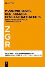 Modernisierung Des Personengesellschaftsrechts