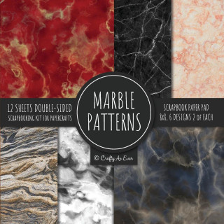 Marble Patterns Scrapbook Paper Pad 8x8 Scrapbooking Kit for Papercrafts, Cardmaking, Printmaking, DIY Crafts, Stationary Designs, Borders, Background