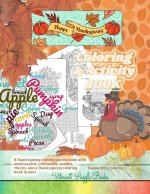 Happy THANKSGIVING adult coloring & activity book. A Thanksgiving variety puzzle book with word search, crossword, sudoku, Mazes, and a Thanksgiving c