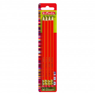Ołówek HB szkolny z gumka Herlitz 4 sztukI blister