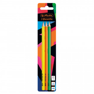 Ołówek HB neon art. Herlitz 3 sztukI blister