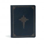 CSB Ancient Faith Study Bible, Navy Leathertouch: Black Letter, Church Fathers, Study Notes and Commentary, Ribbon Marker, Sewn Binding, Easy-To-Read