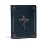 CSB Ancient Faith Study Bible, Navy Leathertouch, Indexed: Black Letter, Church Fathers, Study Notes and Commentary, Ribbon Marker, Sewn Binding, Easy
