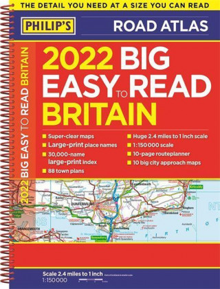 2022 Philip's Big Easy to Read Britain Road Atlas
