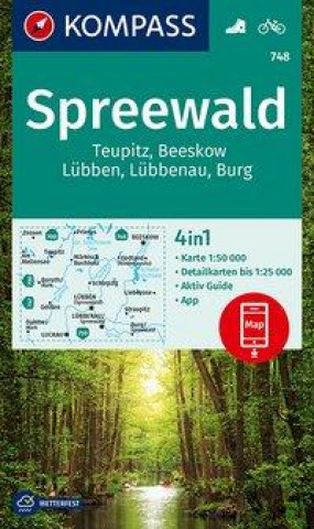 KOMPASS Wanderkarte 748 Spreewald, Teupitz, Beeskow, Lübben, Lübbenau, Burg 1:50.000
