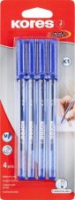 Kores Kuličkové pero K1 Pen Super Slide 1 mm, transparentní, trojhranné, šíře M-1 mm, modrá